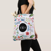 Tote Bag Illustration d'éléments floraux aquarelle (De près)