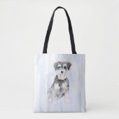 Tote Bag Illustration des aquarelles Schnauzer miniatures (Devant)