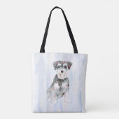 Tote Bag Illustration des aquarelles Schnauzer miniatures (Dos)