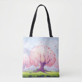 Tote Bag Illustration des arbres roses (Devant)
