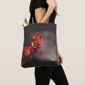 Tote Bag Illustration des danseurs de lions chinois Firecra (De près)