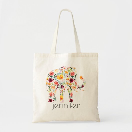 Tote Bag Illustration des fleurs d'aquarelle (Devant)