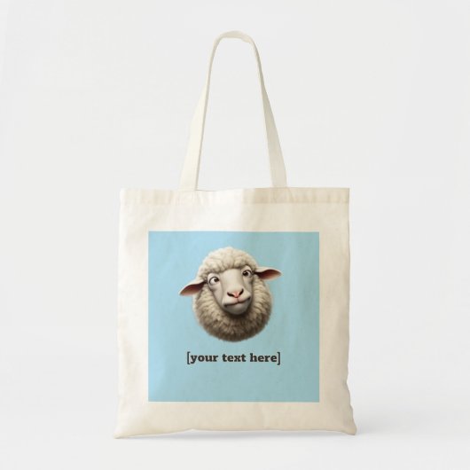 Tote Bag Illustration des moutons à oeil croisé Texte perso (Devant)