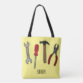 Tote Bag Illustration des outils de menuiserie (Dos)