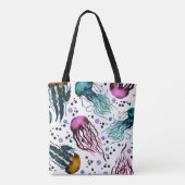Tote Bag Illustration dessinée à la main. Motif sans coutur (Dos)