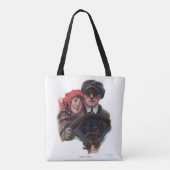 Tote Bag Illustration d'hiver vintage romantique de voiture (Dos)