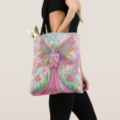 Tote Bag Illustration d'Imaginaire fleur sauvage rose Fairy (De près)