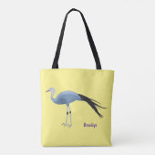 Tote Bag Illustration d'oiseau de grue bleue (Dos)