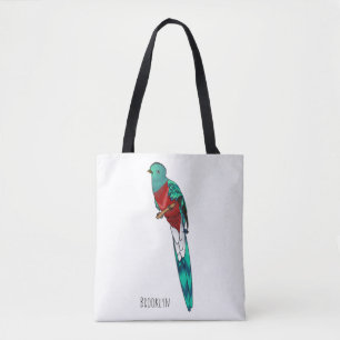 Tote Bag Illustration d'oiseau de quetzal resplendissant