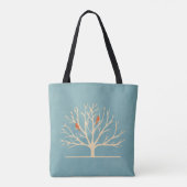 Tote Bag Illustration d'Oiseaux oranges modernes dans un gr (Dos)