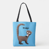 Tote Bag Illustration drôle curieuse de dessin animé de coa (Dos)