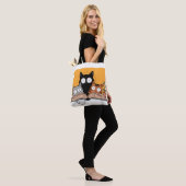 Tote Bag Illustration drôle de chats en lecture (Sur le modèle)