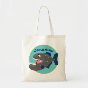 Tote Bag Illustration drôle de piranha affamée
