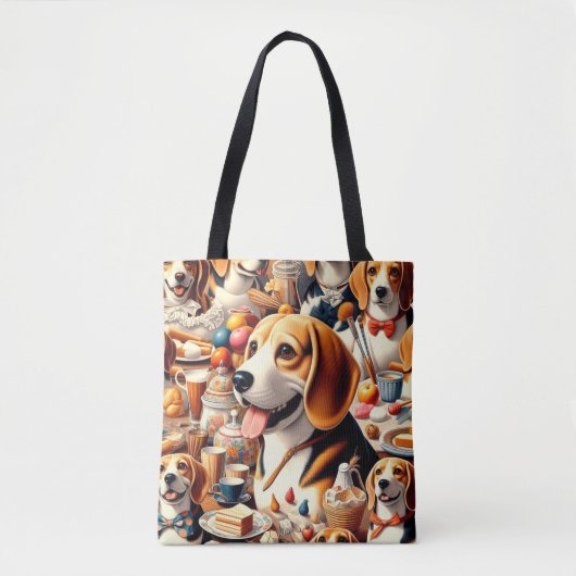 Tote Bag Illustration du Beagle rétro (Devant)