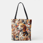 Tote Bag Illustration du Beagle rétro (Dos)