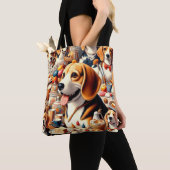 Tote Bag Illustration du Beagle rétro (De près)