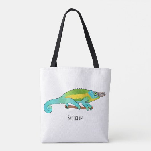 Tote Bag Illustration du caméléon de Jackson (Dos)