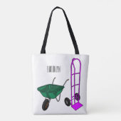 Tote Bag Illustration du chariot à roues et du chariot à ma (Dos)