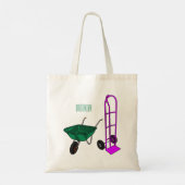 Tote Bag Illustration du chariot à roues et du chariot à ma (Dos)