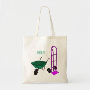 Tote Bag Illustration du chariot à roues et du chariot à ma