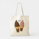Tote Bag Illustration du cône de crème glacée (Dos)