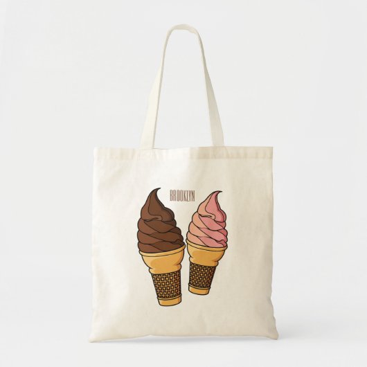 Tote Bag Illustration du cône de crème glacée (Devant)