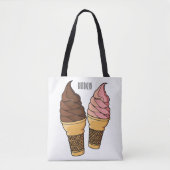 Tote Bag Illustration du cône de crème glacée (Devant)