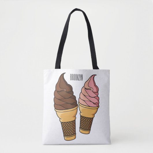 Tote Bag Illustration du cône de crème glacée (Devant)