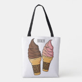 Tote Bag Illustration du cône de crème glacée (Dos)