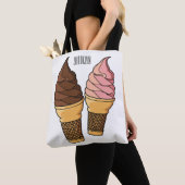 Tote Bag Illustration du cône de crème glacée (De près)