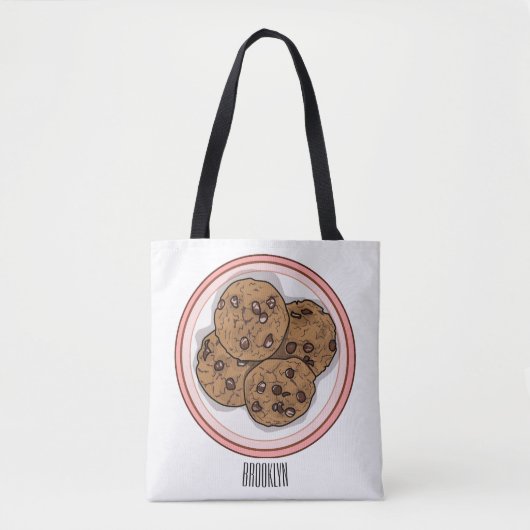 Tote Bag Illustration du cookie de puce à chocolat (Devant)