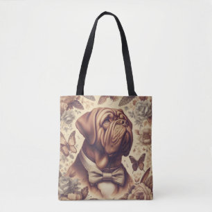 Tote Bag Illustration du Dogue de Bordeaux vintage