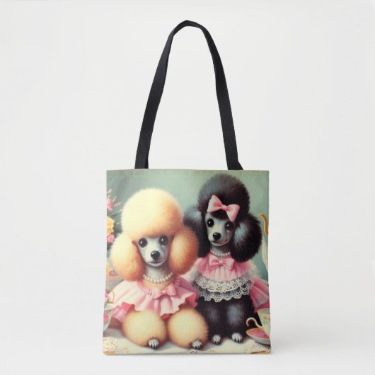 Tote Bag Illustration du mignon caniche (Devant)