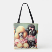 Tote Bag Illustration du mignon caniche (Dos)