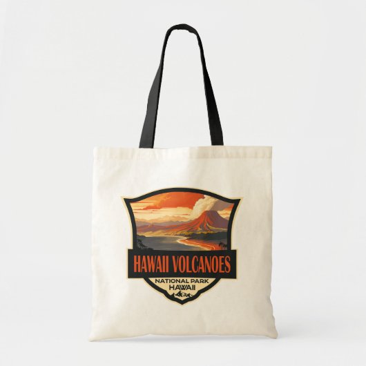 Tote Bag Illustration du parc national des volcans d'Hawaii (Devant)