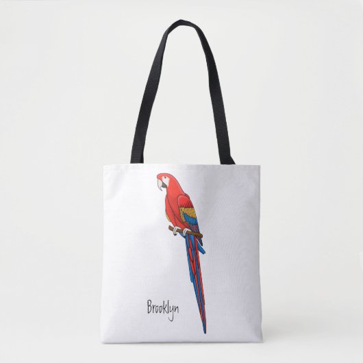 Tote Bag Illustration du perroquet de macaw Scarlet (Devant)