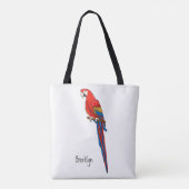 Tote Bag Illustration du perroquet de macaw Scarlet (Dos)