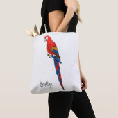 Tote Bag Illustration du perroquet de macaw Scarlet (De près)
