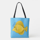 Tote Bag Illustration du poisson-tang jaune (Dos)