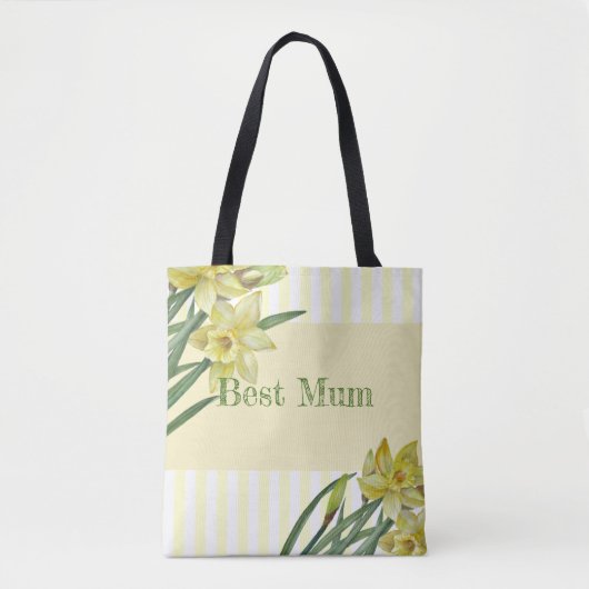 Tote Bag Illustration du portrait des jonquilles d'aquarell (Devant)
