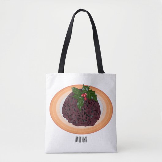 Tote Bag Illustration du pudding de Noël (Devant)
