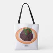 Tote Bag Illustration du pudding de Noël (Dos)