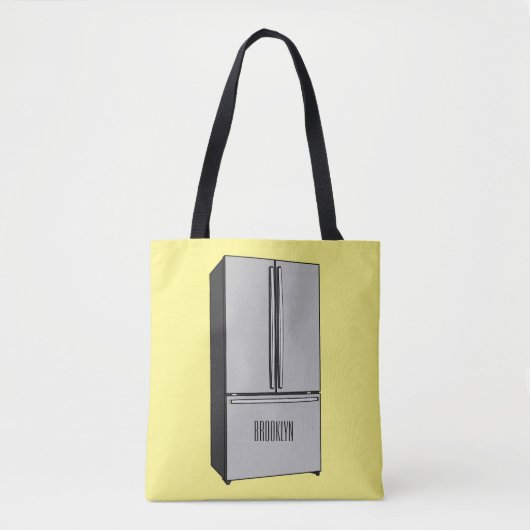 Tote Bag Illustration du réfrigérateur de porte française (Devant)