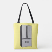 Tote Bag Illustration du réfrigérateur de porte française (Dos)