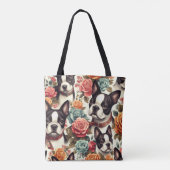 Tote Bag Illustration du Terrier de Boston (Dos)