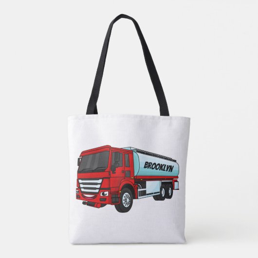 Tote Bag Illustration du transport de carburant par camion- (Dos)