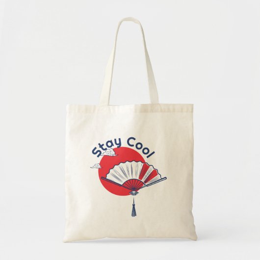 Tote Bag Illustration du ventilateur Cool | Texte personnal (Devant)
