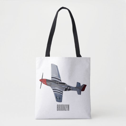 Tote Bag Illustration d'un avion de chasse-bombardier (Devant)