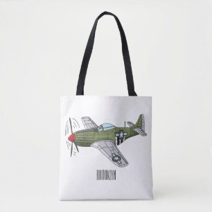 Tote Bag Illustration d'un avion militaire