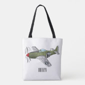 Tote Bag Illustration d'un avion militaire (Dos)